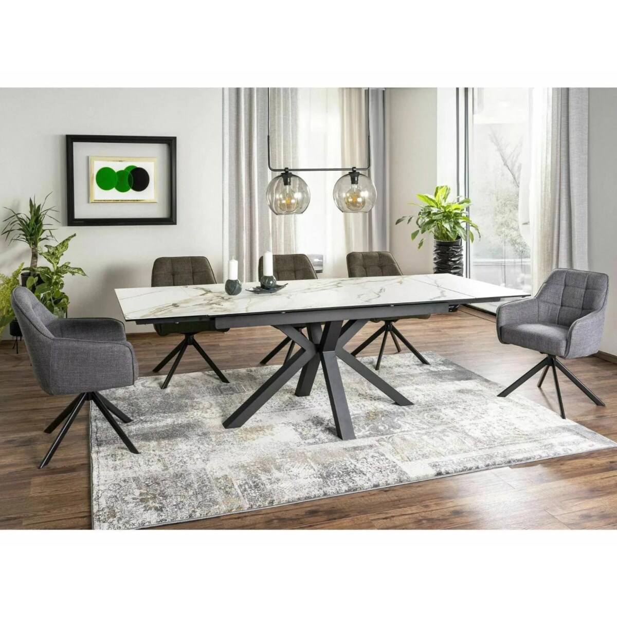 Krzesło tapicerowane METRO BJORN oliwkowe obracane