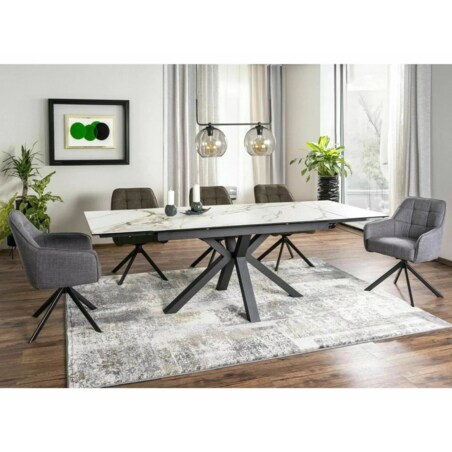 Krzesło tapicerowane METRO BJORN oliwkowe obracane