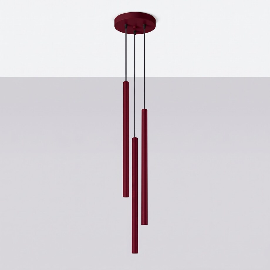 Lampa wisząca PASTELO 3P burgund