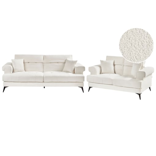 Komplet wypoczynkowy 5-osobowy biały SKIVE