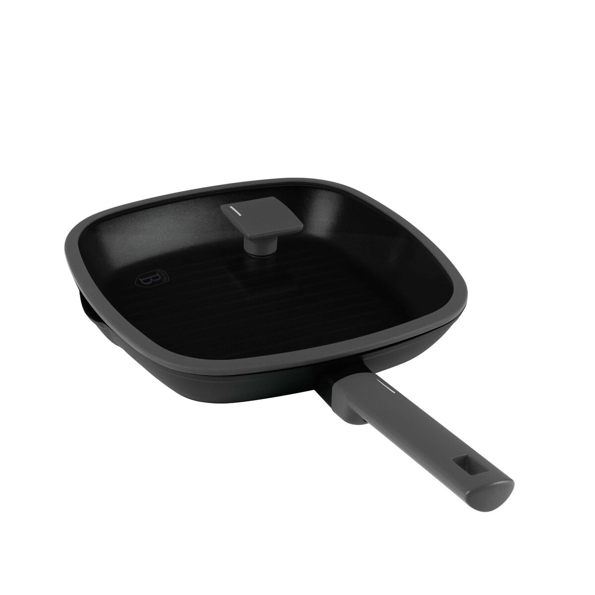 Patelnia grillowa z pokrywką 28cm z powłoką tytanową BerlingerHaus Antracit BH-8127