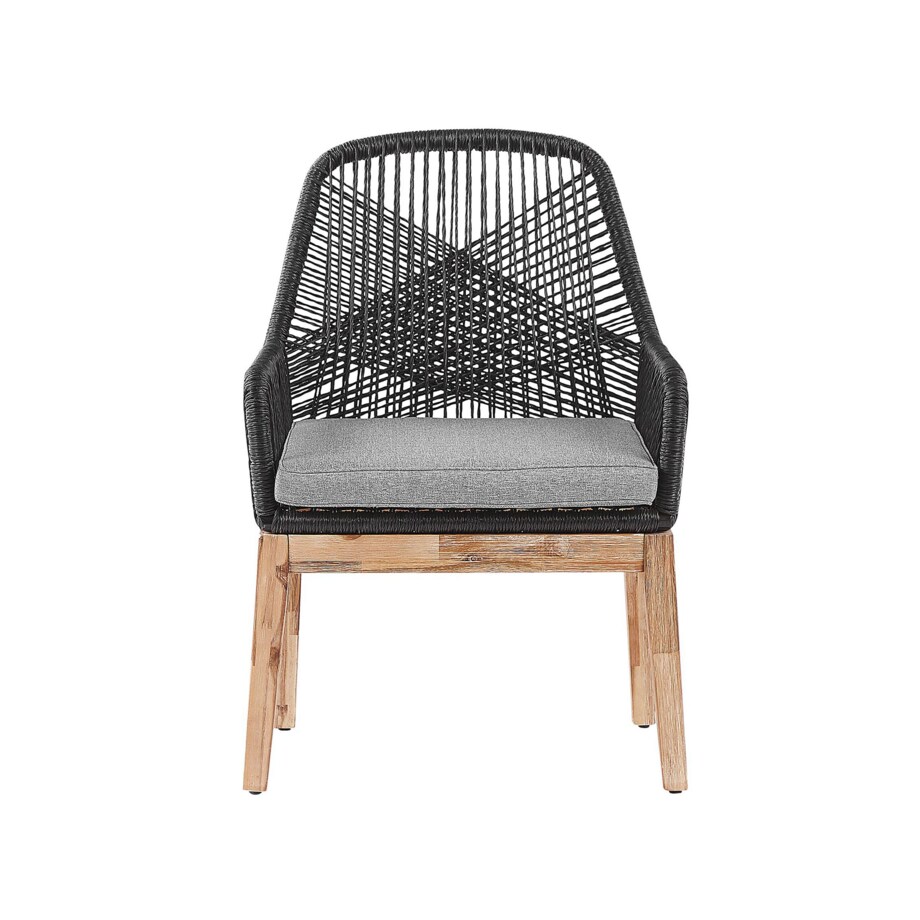 Zestaw ogrodowy dla 4 osób OLBIA z poduszkami Beton Czarny