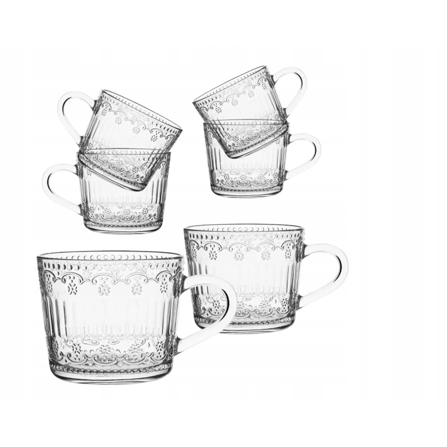 6x KUBEK FILIŻANKA szklanka 450 ml na herbatę kawę latte desery prezenty