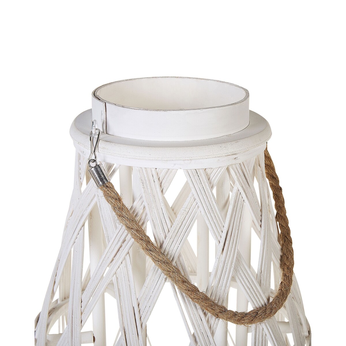 Lampion drewniany 56 cm biały TONGA