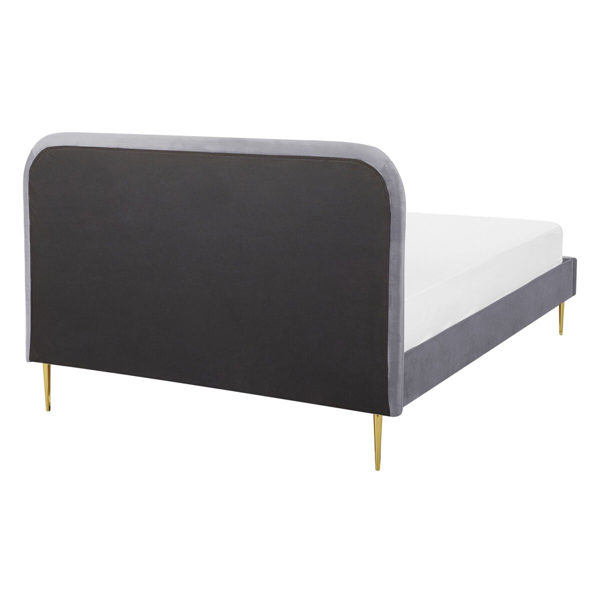 Łóżko welurowe 140 x 200 cm szare FLAYAT