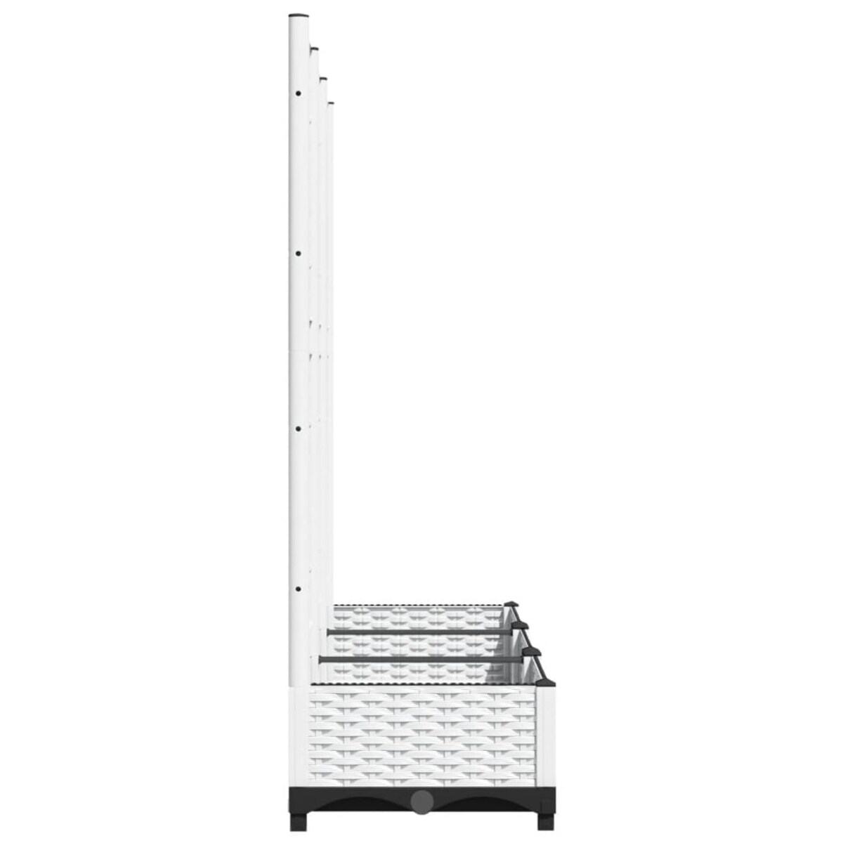 vidaXL Donica ogrodowa z kratką, biała, 120x40x121,5 cm, PP