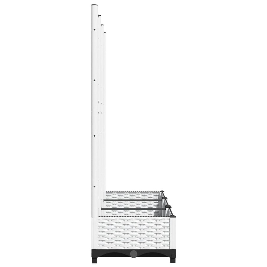 vidaXL Donica ogrodowa z kratką, biała, 120x40x121,5 cm, PP