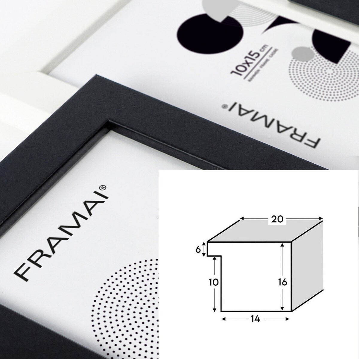 Multirama ramka na zdjęcia. Czarno-biała multirama na cztery zdjęcia 10x15 cm Ramka na zdjęcia 4 w 1 MULTI HEN 1-2 FRAMAI