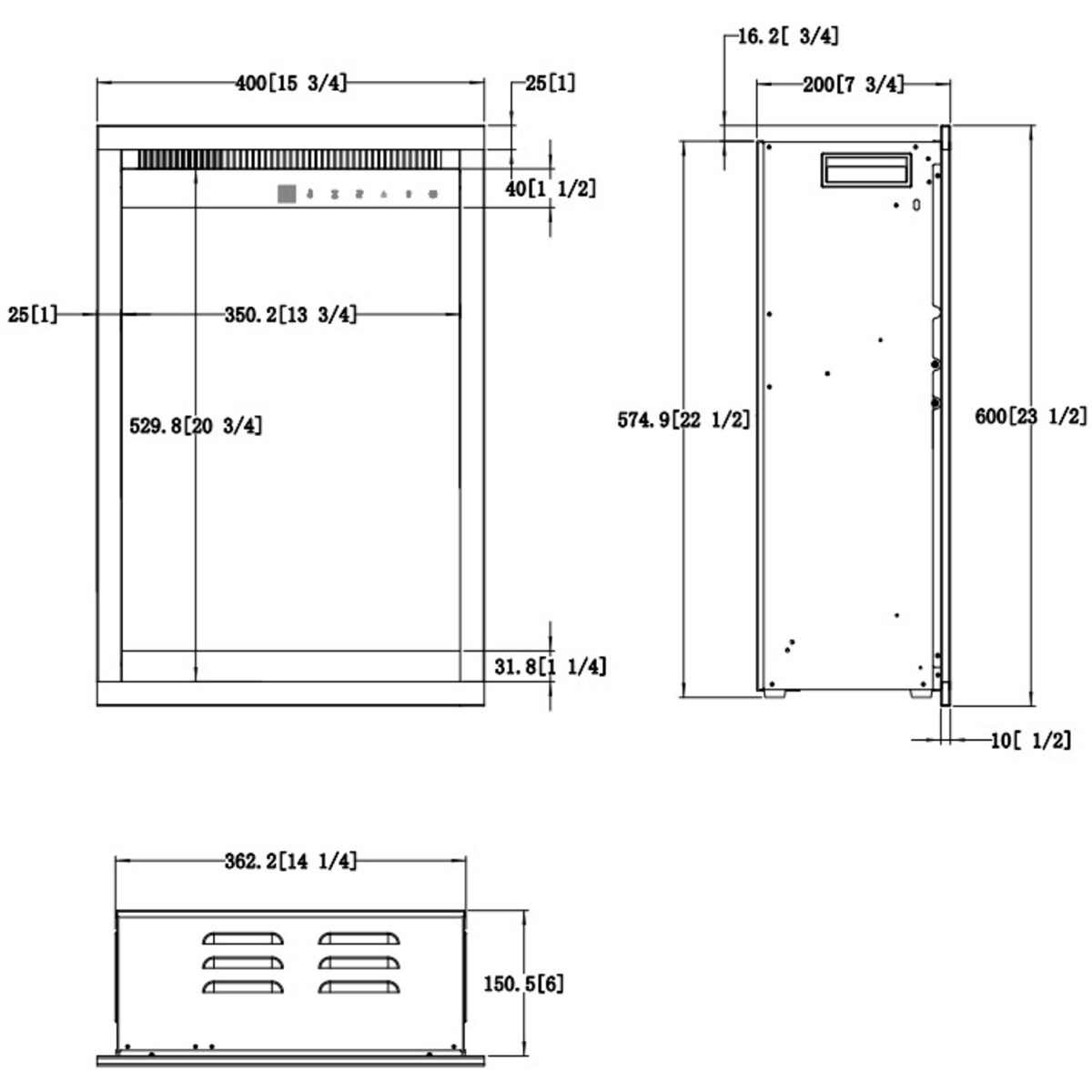 Wkład elektryczny AFLAMO 3D - do zabudowy - 40x60x20 cm - kominek LED z funkcją grzania 750/1500 W