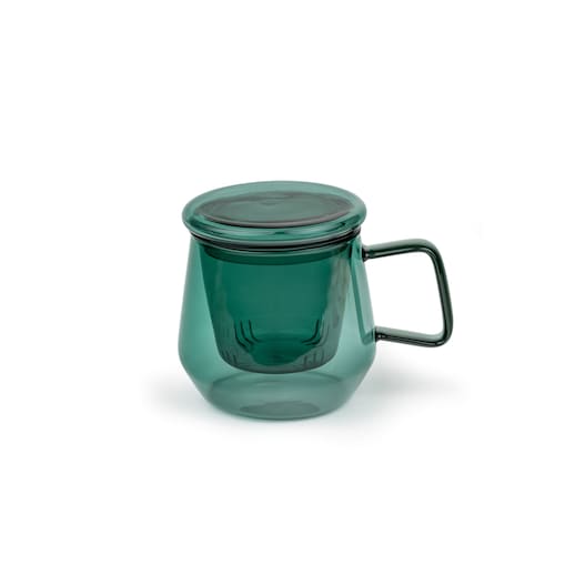 Kubek szklany z zaparzaczem Livorno 290ml - zielony / Bredemeijer