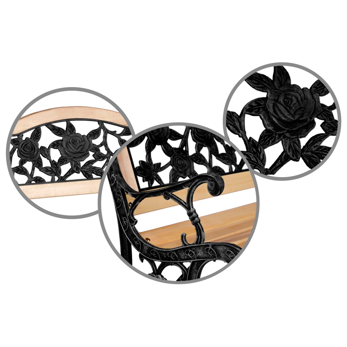 Ławka ogrodowa z oparciem drewniana Sofotel Gardi Rose