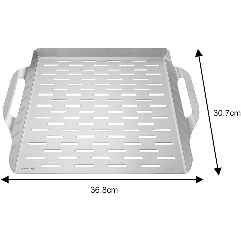 Tacka do grillowania, głęboka, 37x31x4.6cm, stal nierdzewna, KINGHOFF