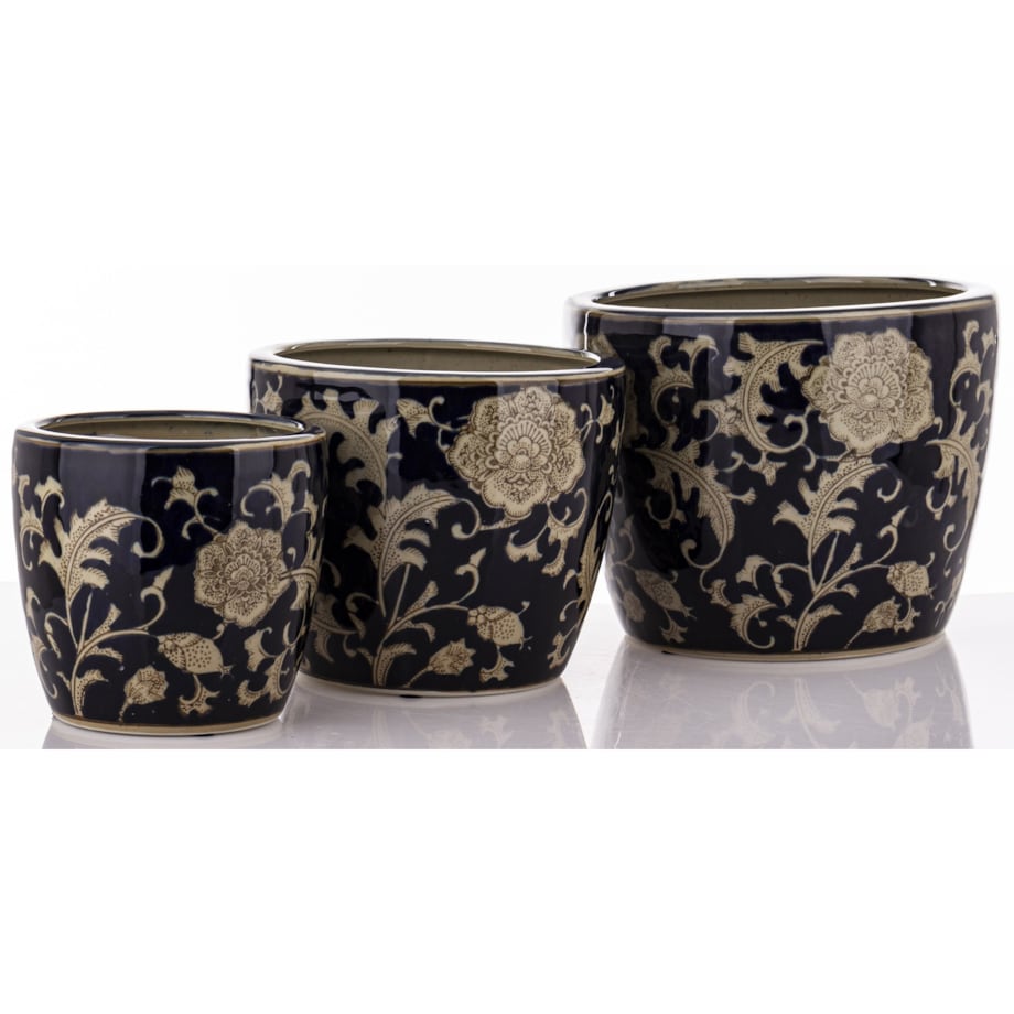 Osłonka 3 szt. ceramiczna 20x26x26 i 18x21x21 i 15x16,5x16,5 cm MARISKA