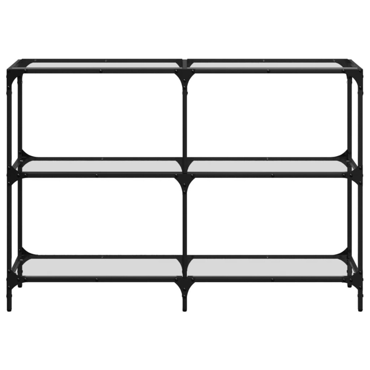 vidaXL Stolik konsolowy z przezroczystym, szklanym blatem, 118,5x30x81