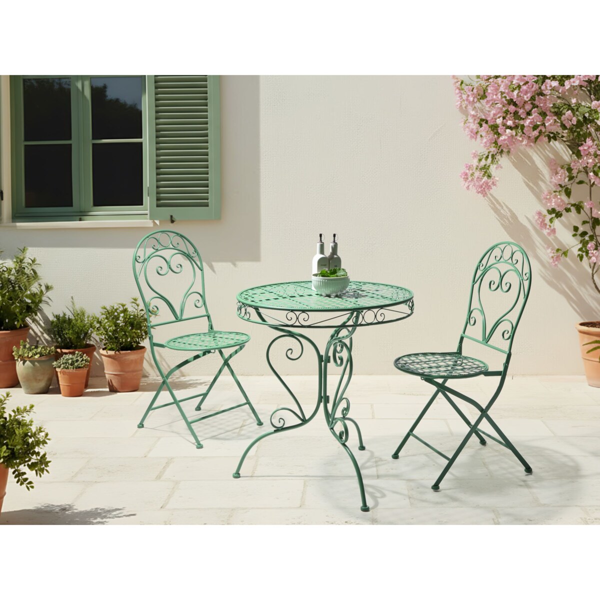 Stolik bistro ALBINIA 70 cm Metal Zielony