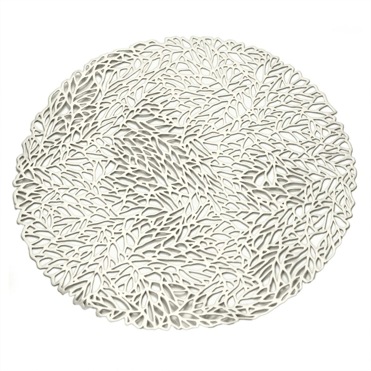 Podkładka Ażurowa Na Stół Mata Stołowa Pod Talerz Ozdoba 38 Cm Pvc Srebrna