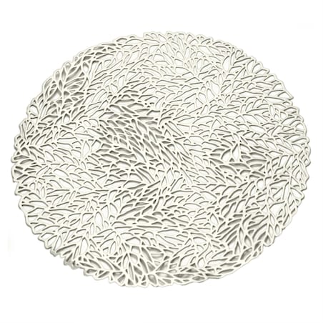 Podkładka Ażurowa Na Stół Mata Stołowa Pod Talerz Ozdoba 38 Cm Pvc Srebrna