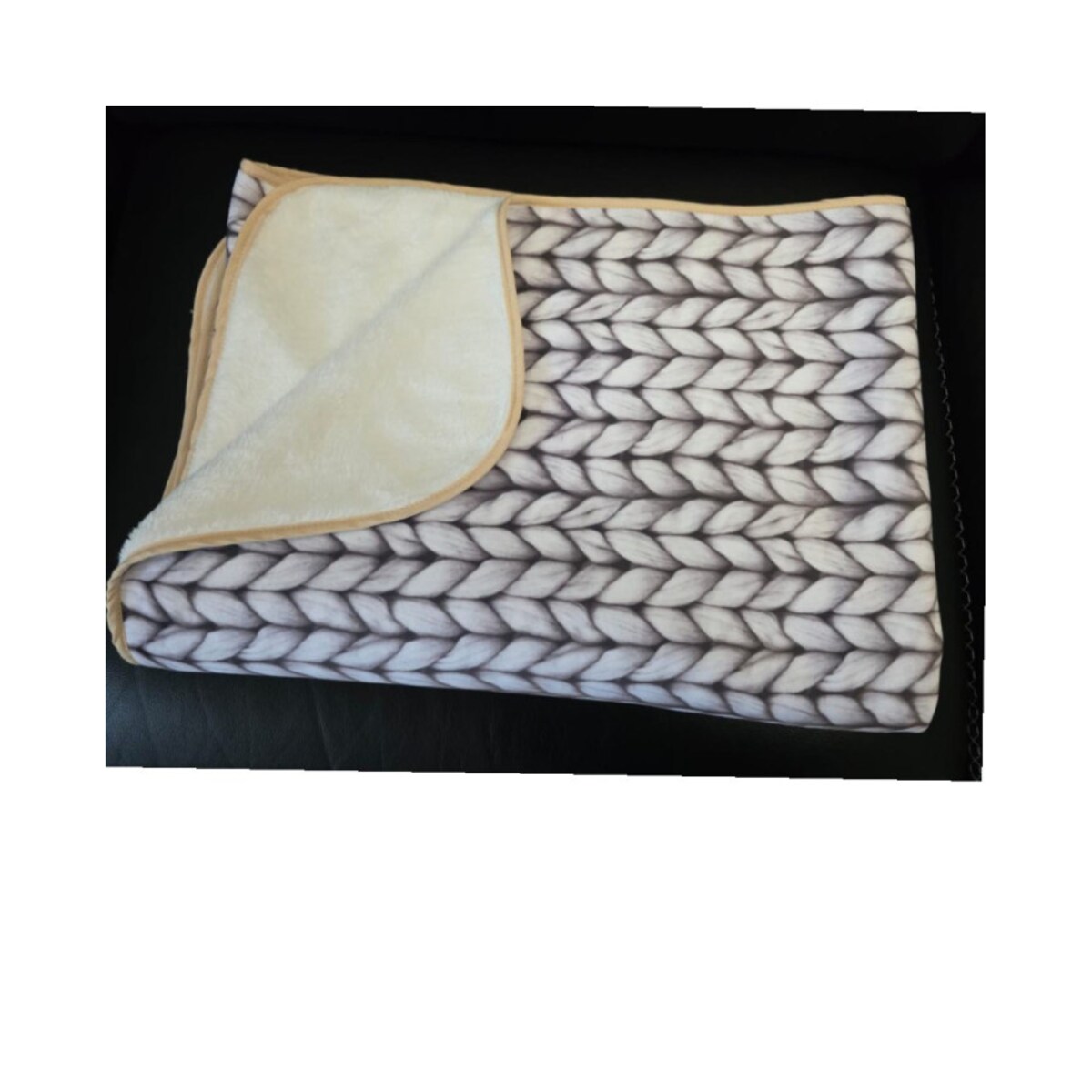 Narzuta drukowana 160x200 cm KNITT BEIGE