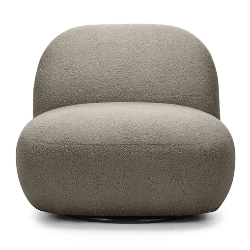 Fotel obrotowy 73x85x85 cm TENNO-3 bouclé brązowo-szary