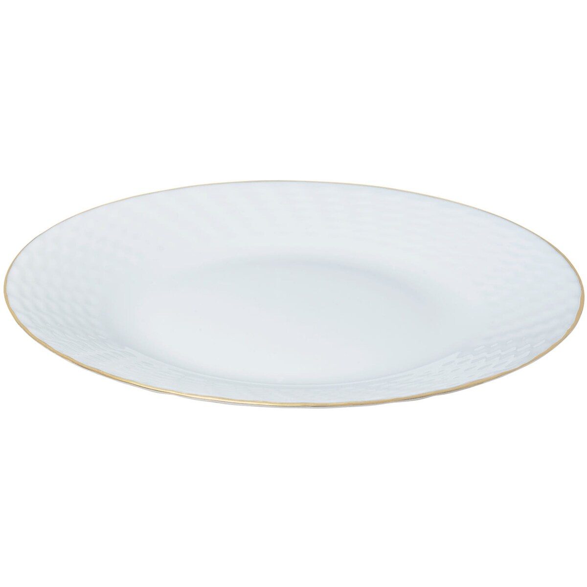 Zastawa stołowa Serwis Komplet talerzy 18 elementów na 6 osób złoty rant KINGHOFF