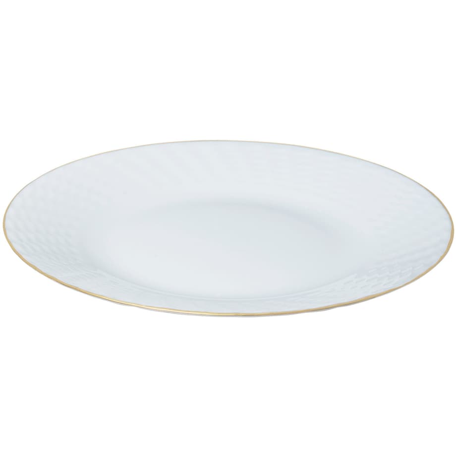 Zastawa stołowa Serwis Komplet talerzy 18 elementów na 6 osób złoty rant KINGHOFF