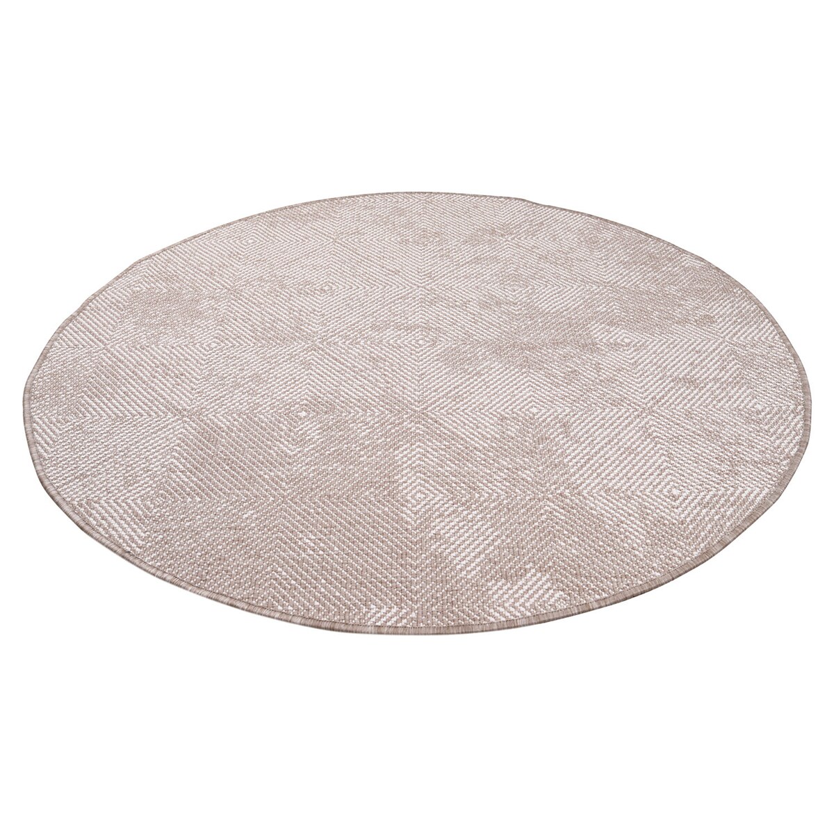 Funkcjonalny dywan okrągły na zewnątrz i do wnętrz, dwustronny DUO 58450 Linen 160x160