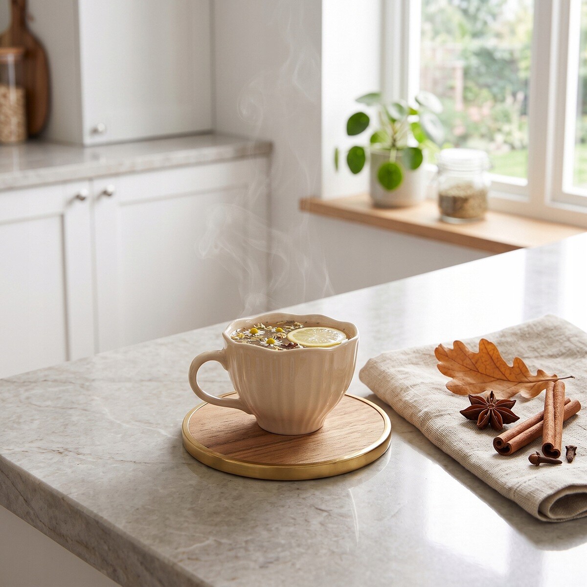 KUBEK CERAMICZNY 280ml BEŻOWY DO KAWY HERBATY Z UCHWYTEM NA KAWĘ HERBATĘ