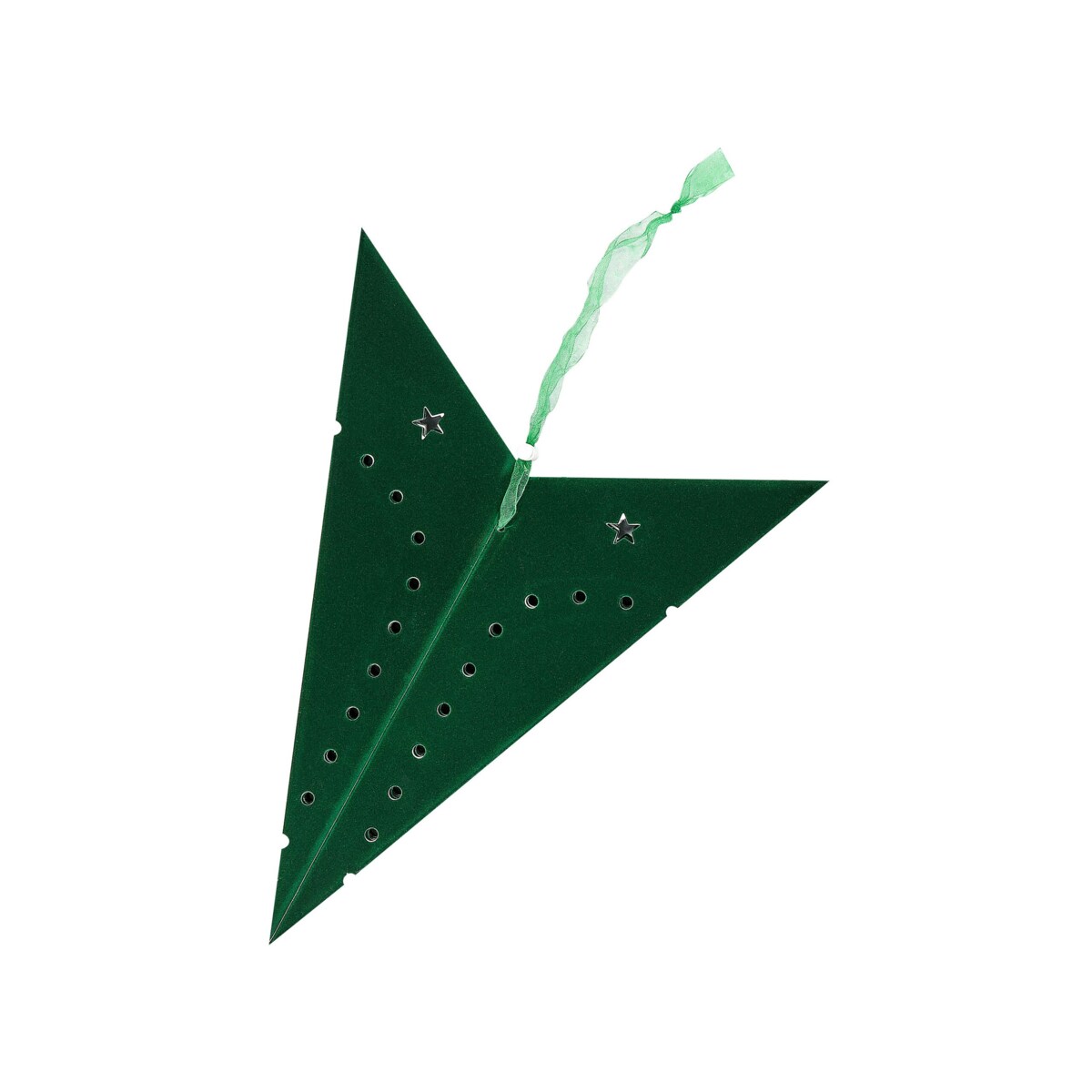 Zestaw 2 wiszących gwiazd welurowych LED 60 cm zielony MOTTI