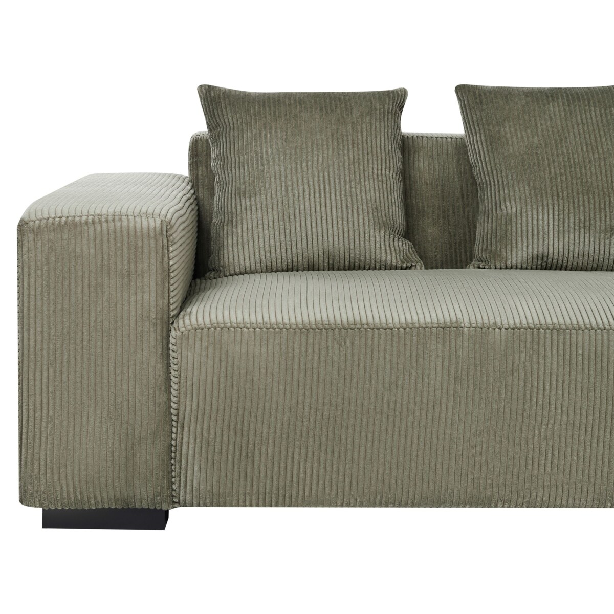 Narożnik LUNGO Sztruks Zielony dla 4 osób Lewostronny