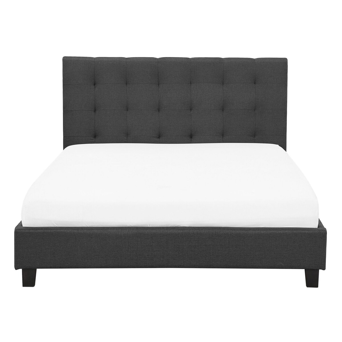 Łóżko wodne tapicerowane 140 x 200 cm ciemnoszare LA ROCHELLE