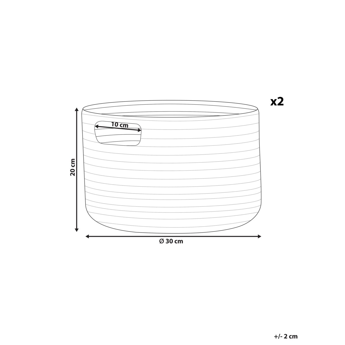 Zestaw 2 koszy bawełnianych beżowy CHINIOT