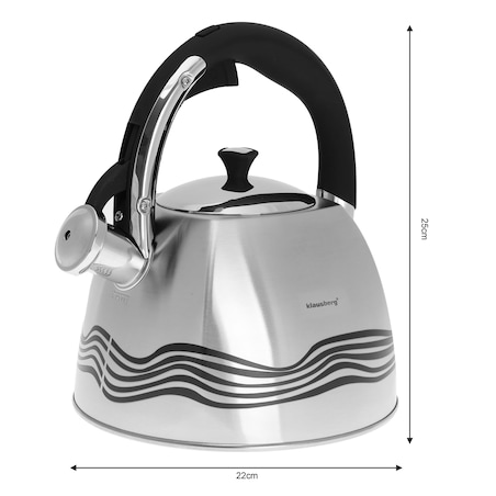 Czajnik stalowy z gwizdkiem 3.0L zmieniający kolor indukcja KLAUSBERG