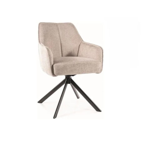 Krzesło tapicerowane NOTTI BREGO jasnobeżowe obracane