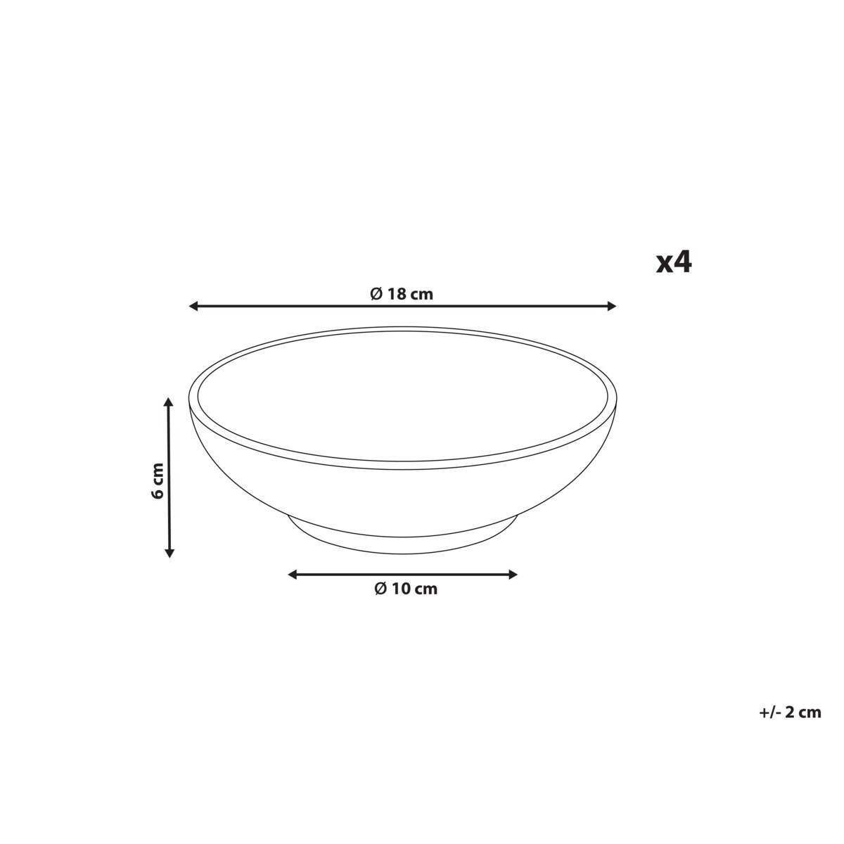 Zestaw 4 głębokich talerzy SESAME Kamionka Jasnoszary