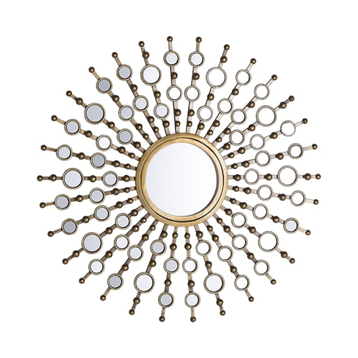 Metalowe lustro ścienne słońce ø 70 cm złote BLOIS