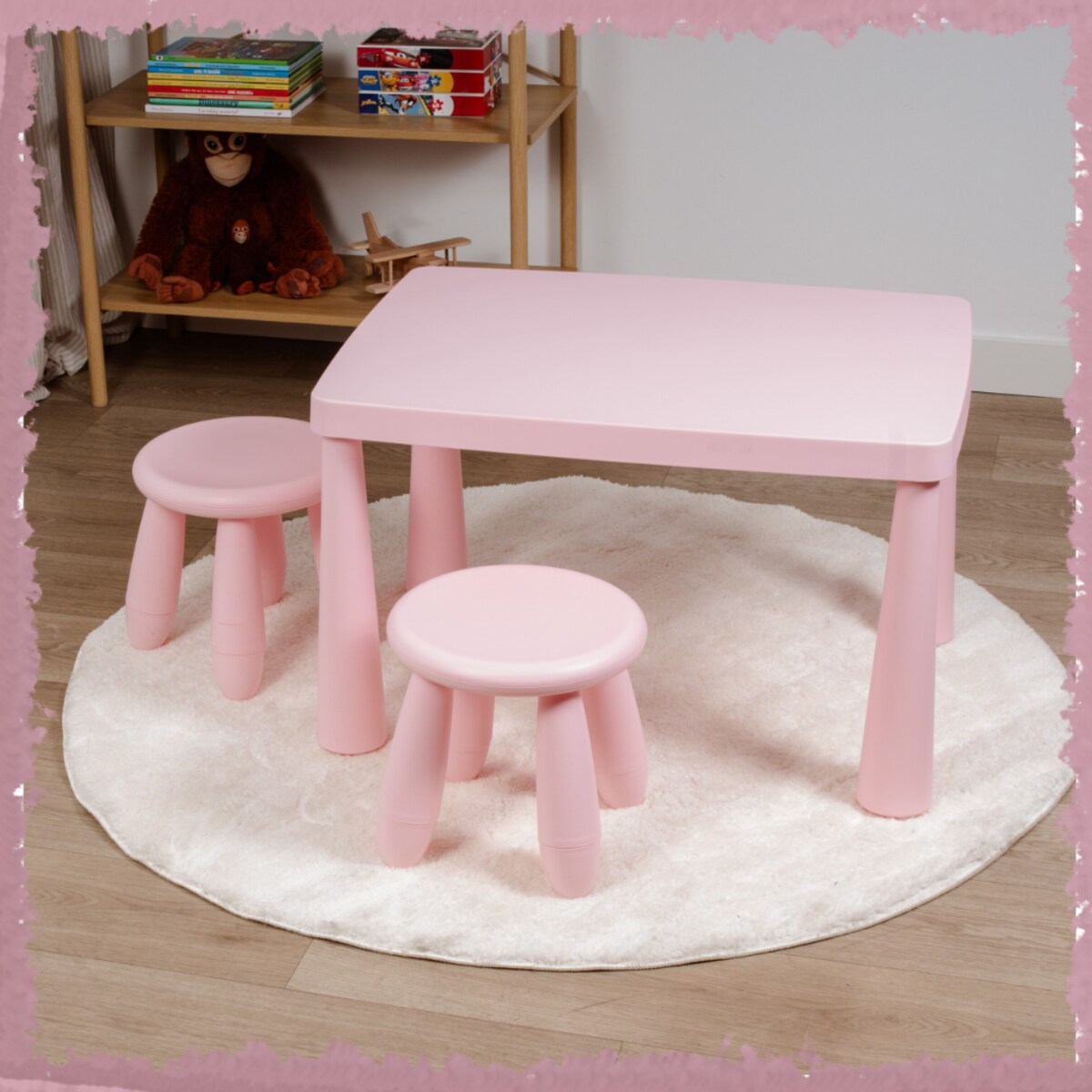 Stolik dla dzieci różowy plastikowy do pokoju dziecka dziecięcy