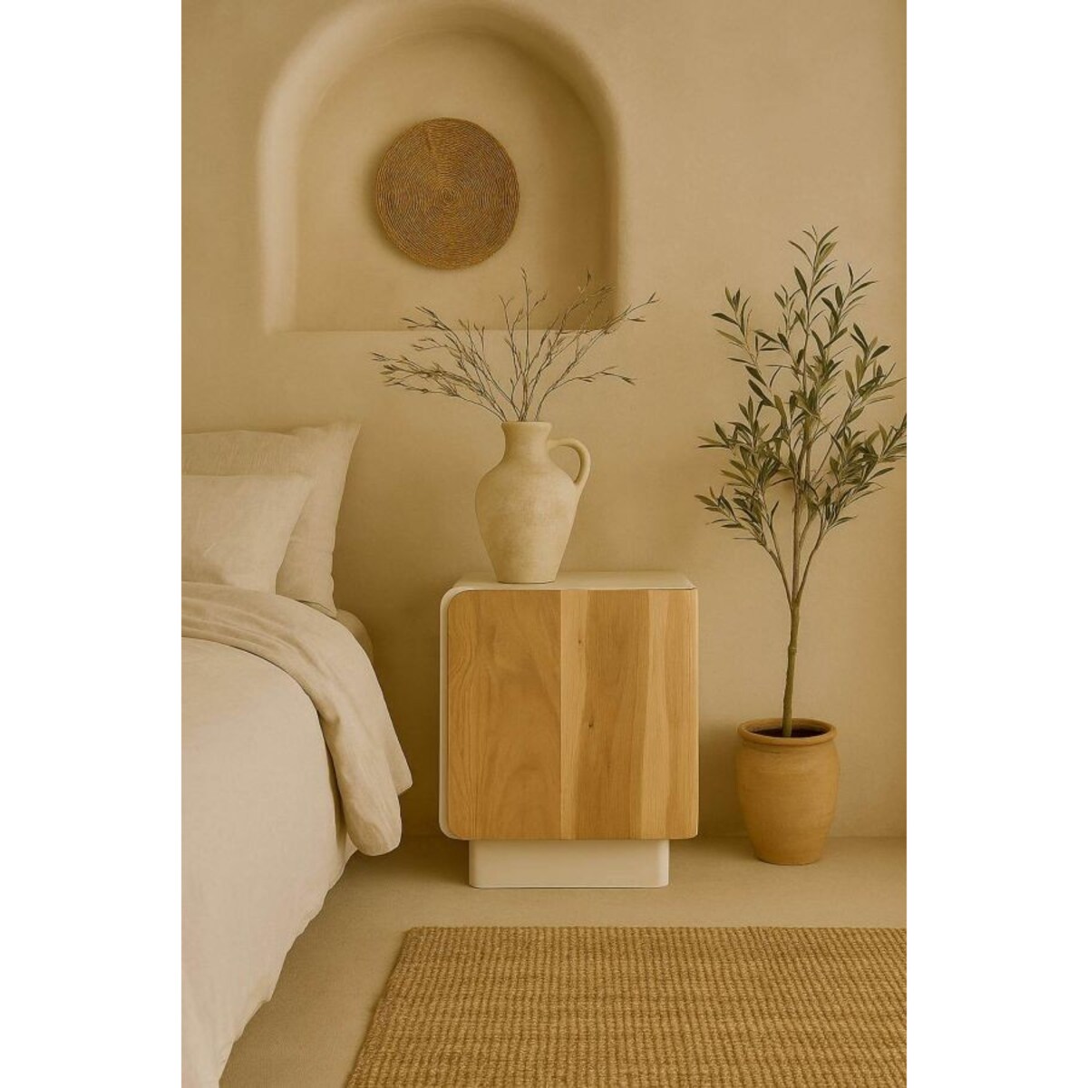 Szafka nocna z drewna mango i akacji 50x40x25 cm AKASJA