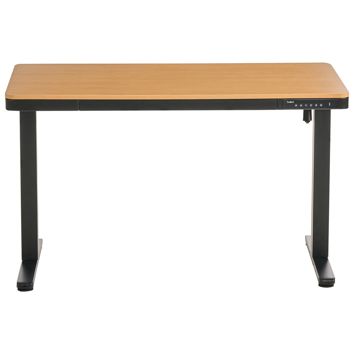 Biurko regulowane elektrycznie PENLY Czarny/ jasny brąz 120 cm 60 cm Z portem USB