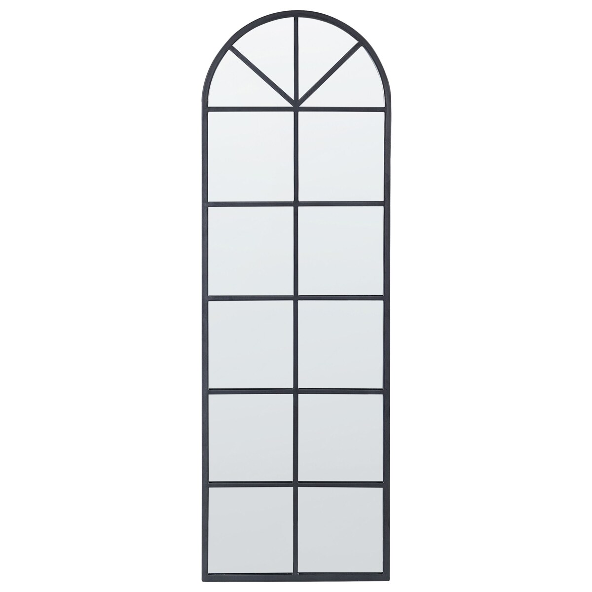 Metalowe lustro ścienne okno 40 x 120 cm czarne BROUAGE