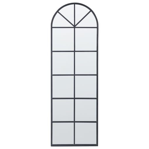 Metalowe lustro ścienne okno 40 x 120 cm czarne BROUAGE