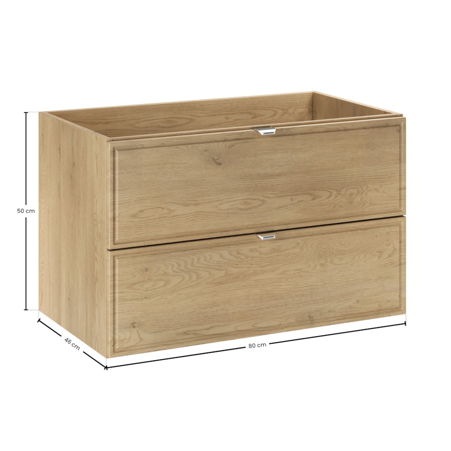Szafka pod umywalkę TERRA CREMONA w kolorze dębu cremona, 80 cm