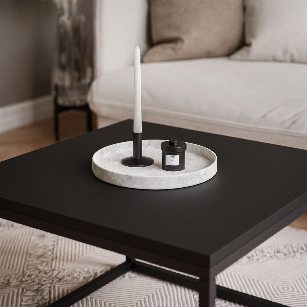 Stolik kawowy YOSHI 60 cm czarny mat