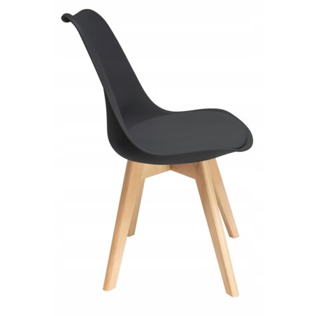 KRZESŁO SKANDYNAWSKIE KUCHNI salonu JADALNI poduszka OSLO czarne JUMI