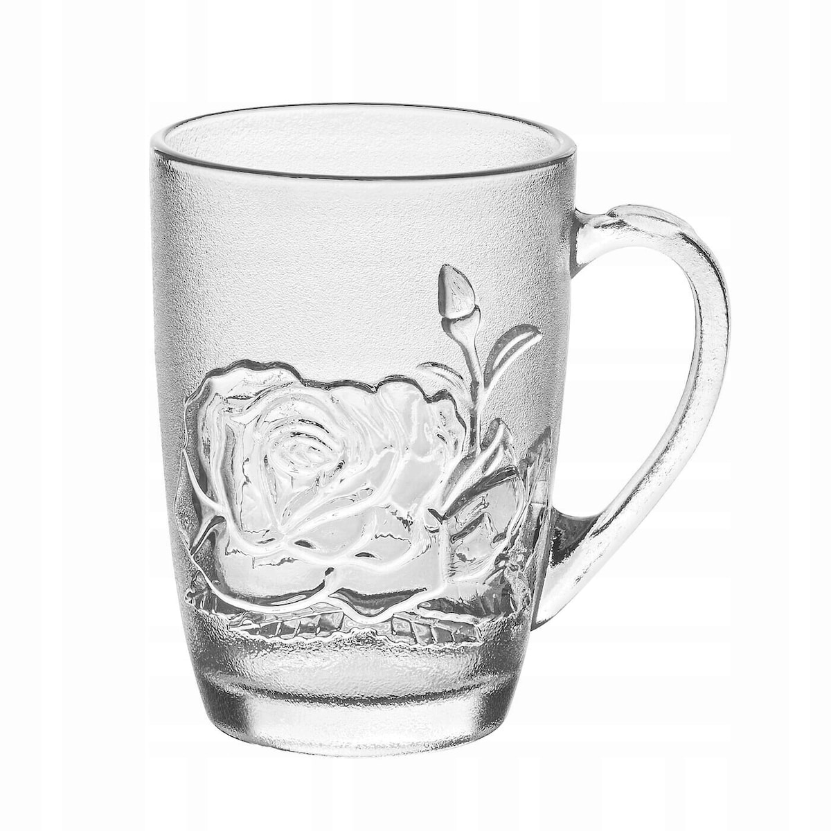 SZKLANKI KUBEK 6szt NA KAWE LATTE HERABTĘ ZIOŁA 415 ml prezent w RÓŻA dekor