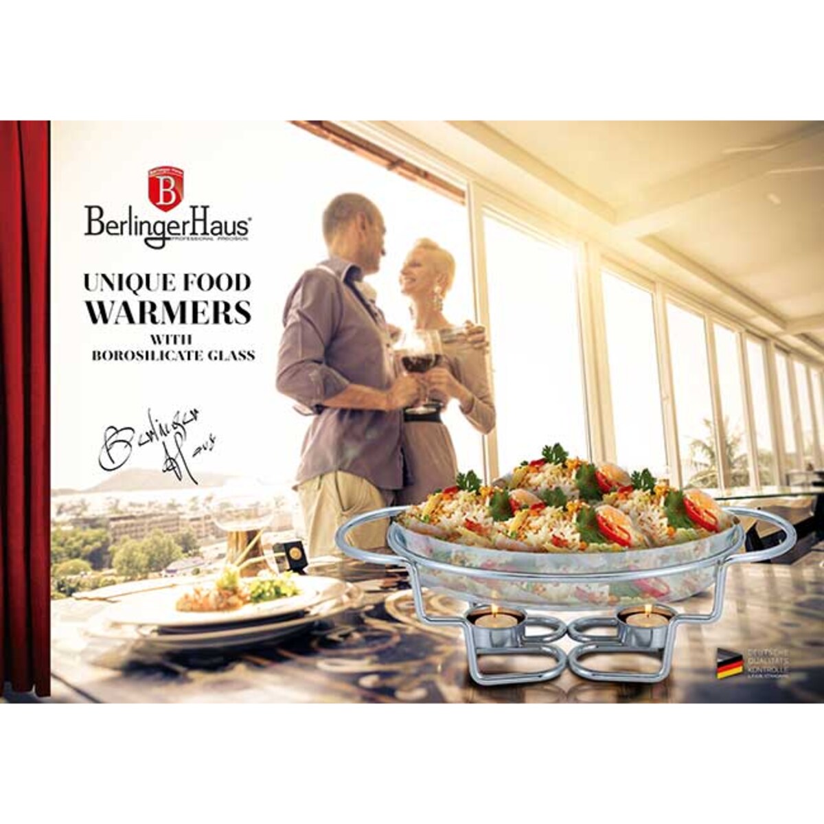 Podgrzewacz stołowy żaroodporny 3.0L BERLINGER HAUS