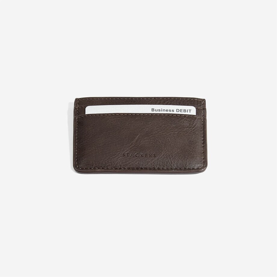 Etui na dowód osobisty Stackers brązowe