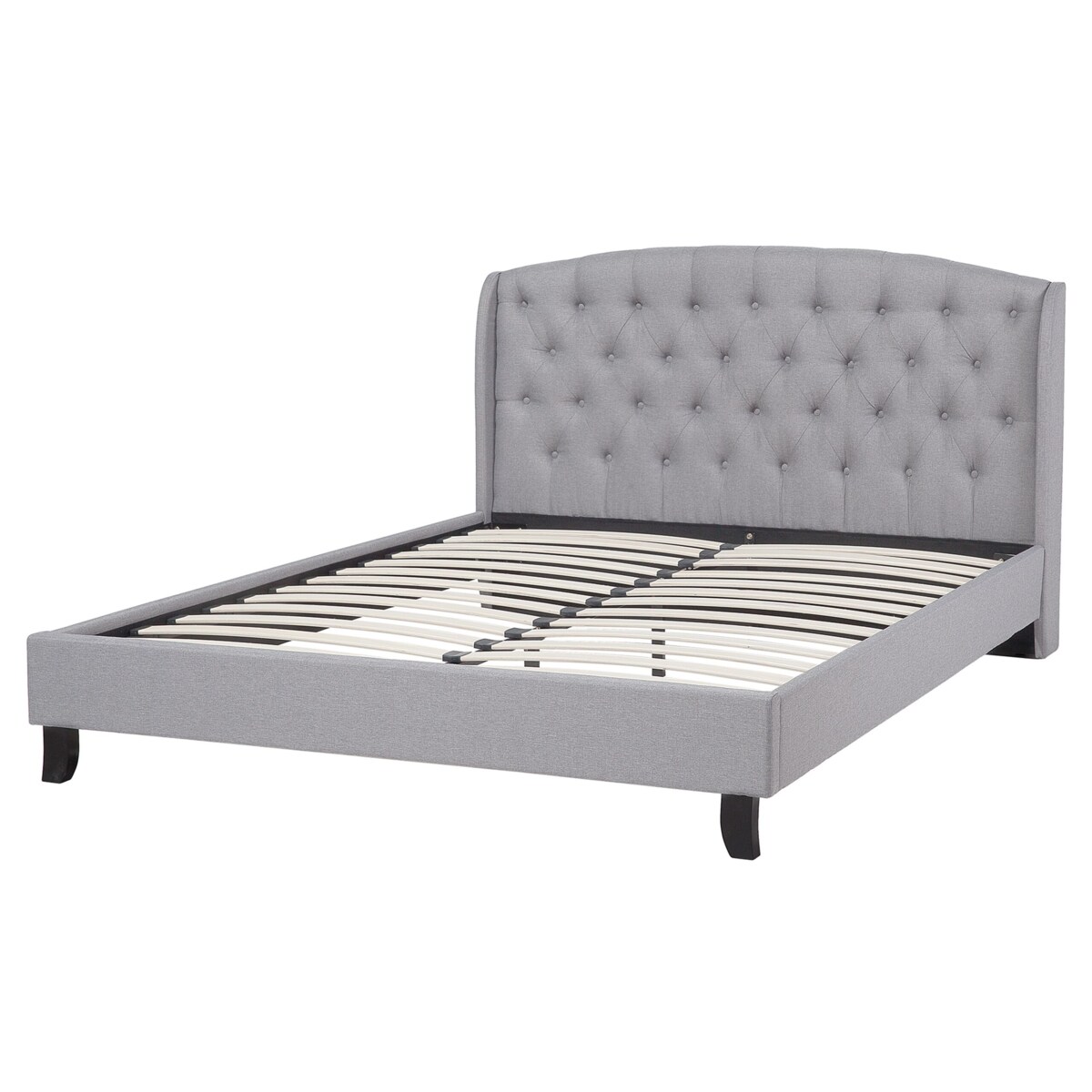 Łóżko tapicerowane 160 x 200 cm szare BORDEAUX