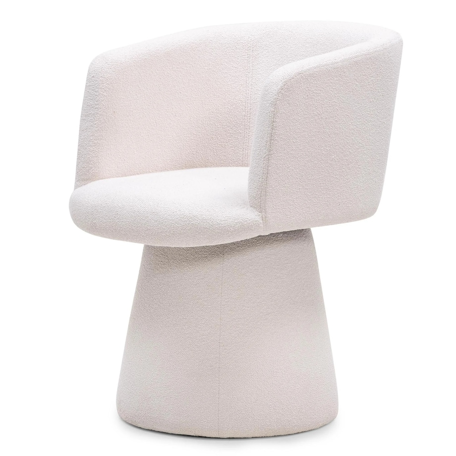 Krzesło obrotowe jasnobeżowe bouclé Nalf