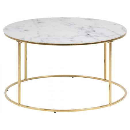 Stolik kawowy Bolton okrągły marmur/złoty