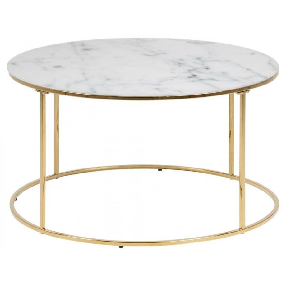 Stolik kawowy Bolton okrągły marmur/złoty